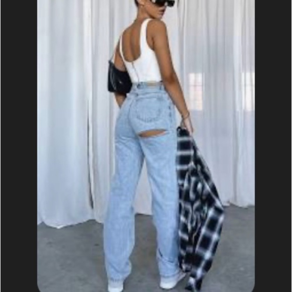 White Fox Boutique Light Blue Straight Leg Jeans